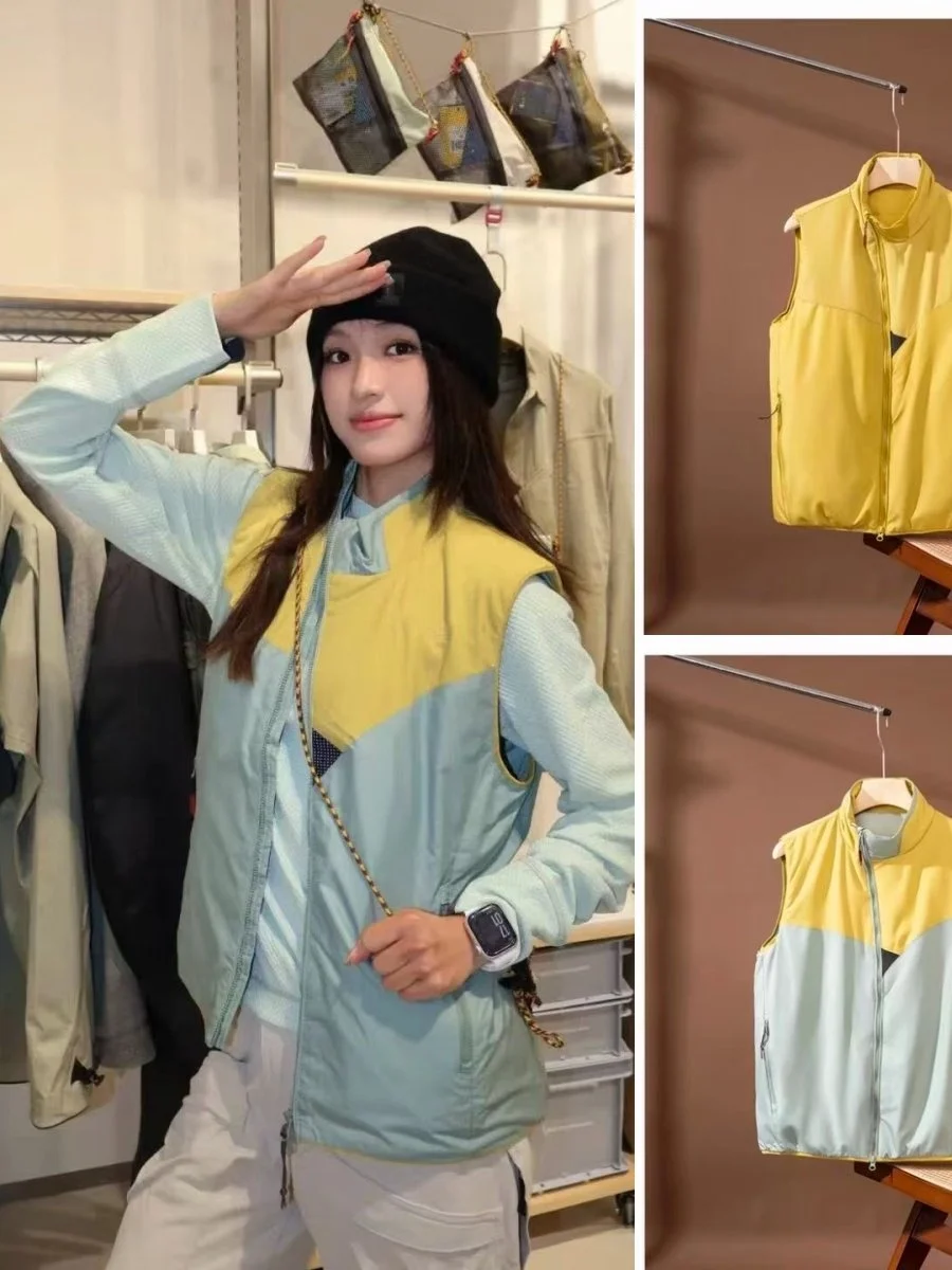 

Thiened Cotton Vest Couple Sle Autumn Winter Mountain Series Askew Buttoning Youth Faion Casual Wear Single Button Clos...