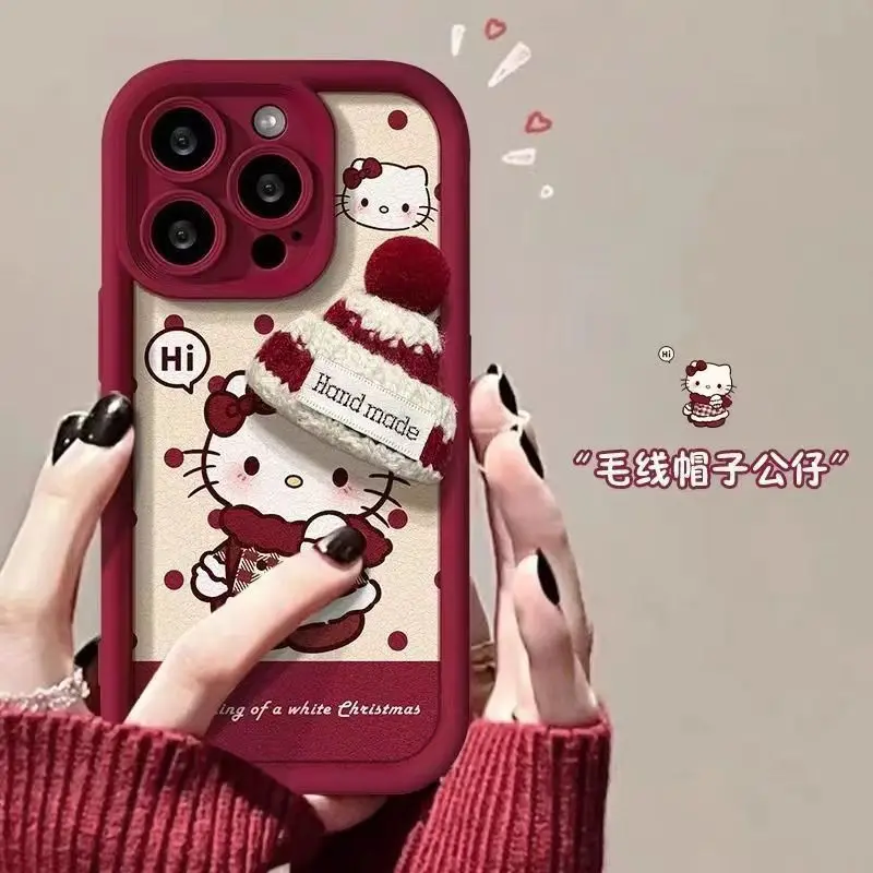 Girly Heart Hello Kitty Anime Kawaii MINISO Ins iphone 16 15promax Cute Cartoon Phone Case Cover Lovely Gifts for Girls