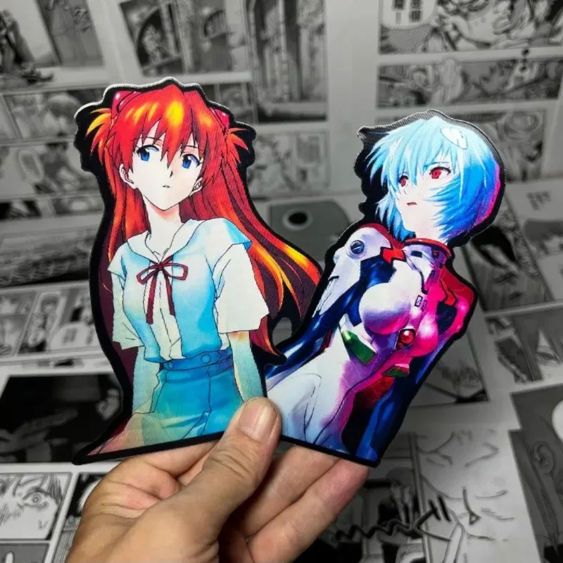 Anime Neon Genesis Evangelion Rei Ayanami Asuka 3D Color Changing EVA Waterproof Sticker Phone Case Car Decoration Sticker