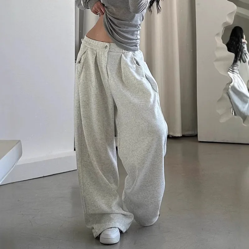 

Yk2 Hip Hop Wide Leg Sweatpants 2000s Girls Fashion High Waist Loose Draped Pants Women Grunge Baggy Streetwear Trouosers Female