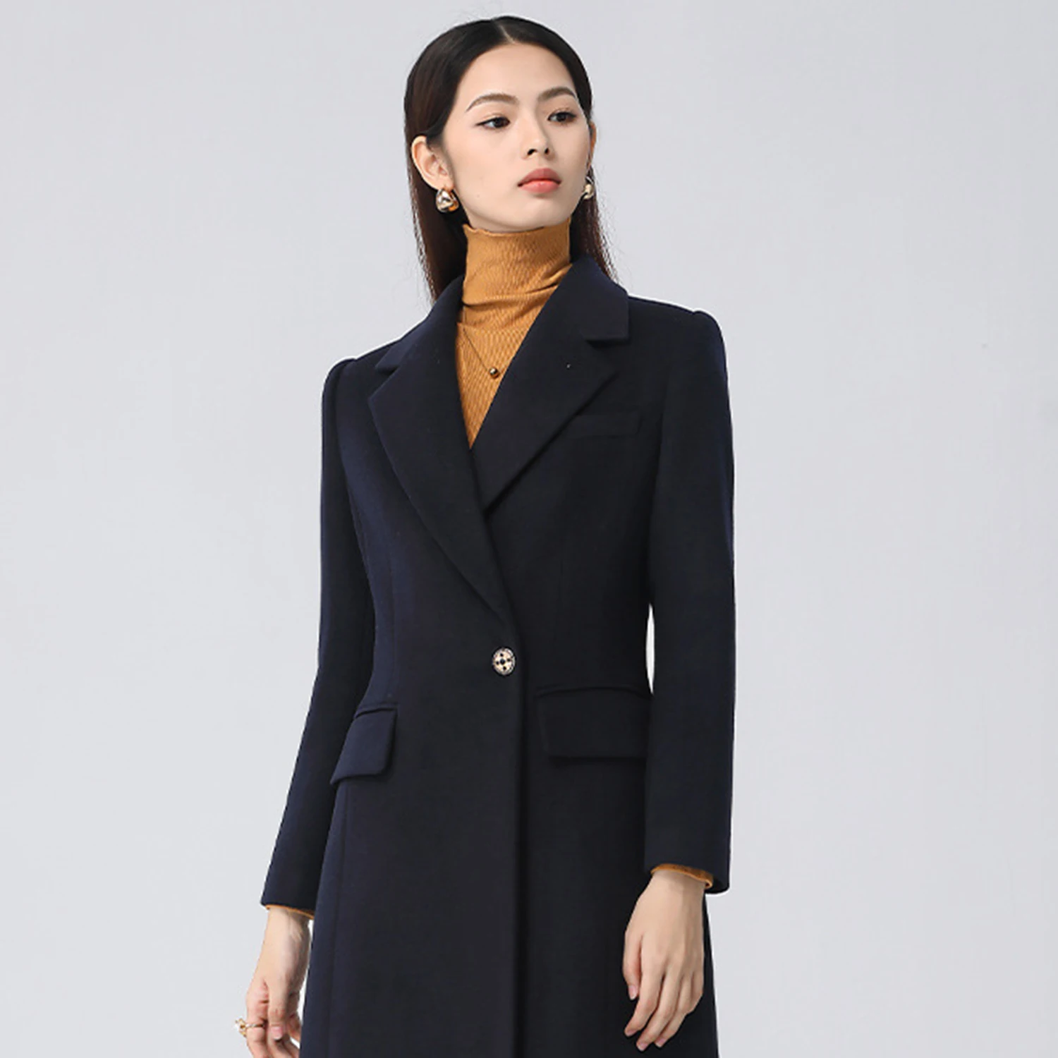 

Allingentle Women Suit Skirt Jacket Double-Breasted Blazer Outfit for Casual Office Customize