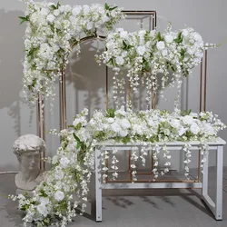 Hydrangea Artificial Rose Flower Wedding Decoration Flower Row Floral Stage Backdrop Arrangement Orchid Runner Flower Arch Decor