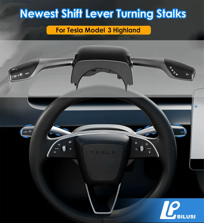 Bilusi For Tesla Model 3 Highland Gear Shift Turn Stalks Gear Shifter Lever Signal Wiper Handle Shift Lever Easy installation