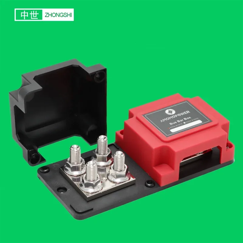 Terminal Connector  Heavy-Duty  M10 8Stud Terminal Battery 400A 48V BusBar Box Car Audio Power Distribution Block Connector