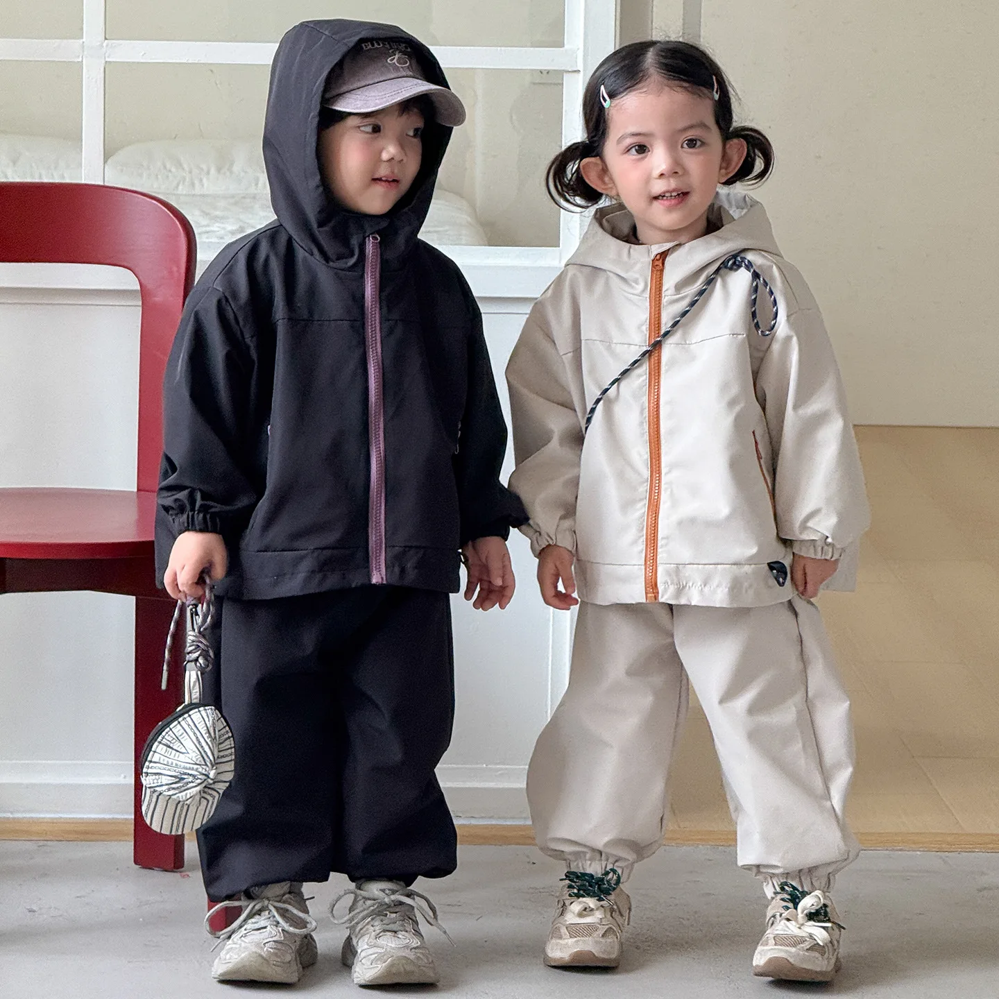 2026 Winter New Children Plus Velvet Thick Clothes Set Boys Girls Fleece Interchange Jacket + Pants 2pcs Suit Kids Warm Outfits
