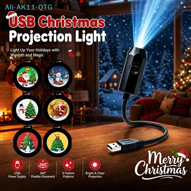 NEW Portable USB Christmas Halloween Projector Light Multiple Holiday Scene Patterns With For Bedroom Wall Decoration
