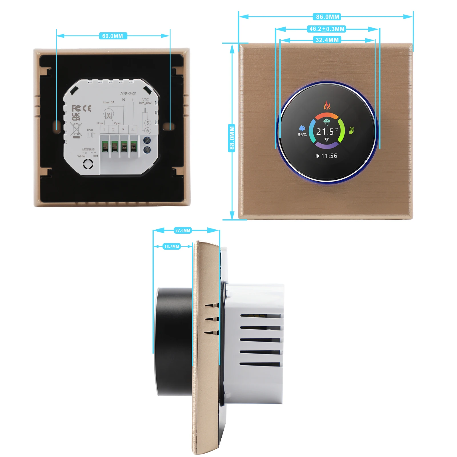 KKMOON-Termostato Inteligente WiFi, Controlador de Temperatura, Controle de Botão Programável Semanal, APP Voice Control, Alexa, Google Home