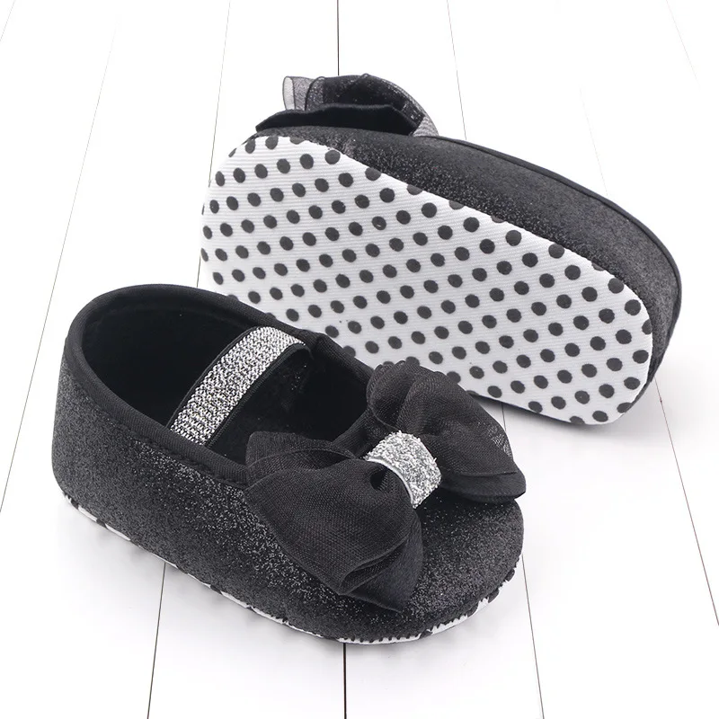 Lovely Baby Shoes Of Soft Bottom Toddler Shoes Bowknot Baby Flats Firstwalkers In The Spring And Autumn Sequins For Girls