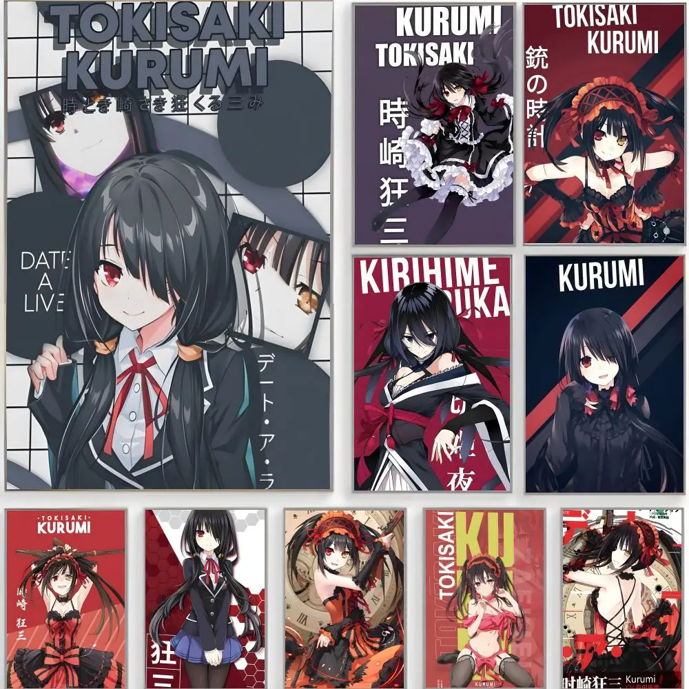 Tokisaki Kurumi Anime-Poster, klassische Wandkunst, Heimdekoration, zum Abziehen und Aufkleben, ungerahmt
