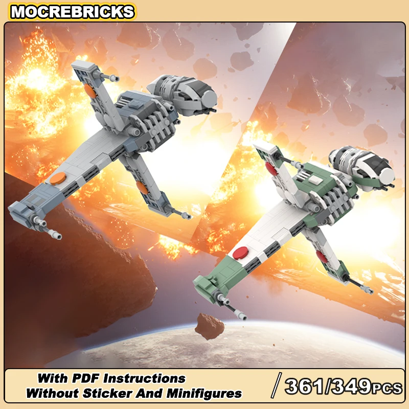 

Lnterstellar War Series MOC Военная шкала миди B Крыло Зеленый и Цвет Строительные Блоки Модель Мальчик Головоломки Игрушки Кирпичи Рождественские Подарки