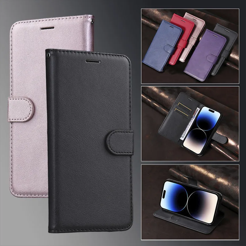 Male Female Simple Color Phone Case For Samsung Galaxy Note 20 ultra Xcover7 5G M15 M55 M62 M35 M33 M53 M52 Leather Flip Funda