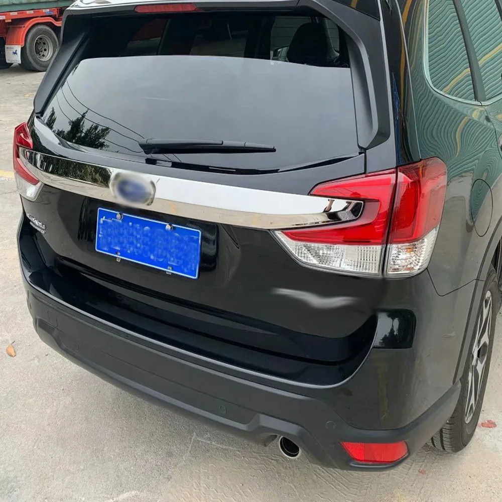 For Subaru Forester SK 2018 2019 2020 Stainless Steel Rear Trunk Lid Cover Trim Tailgate Boot Protection Strip Car Styling