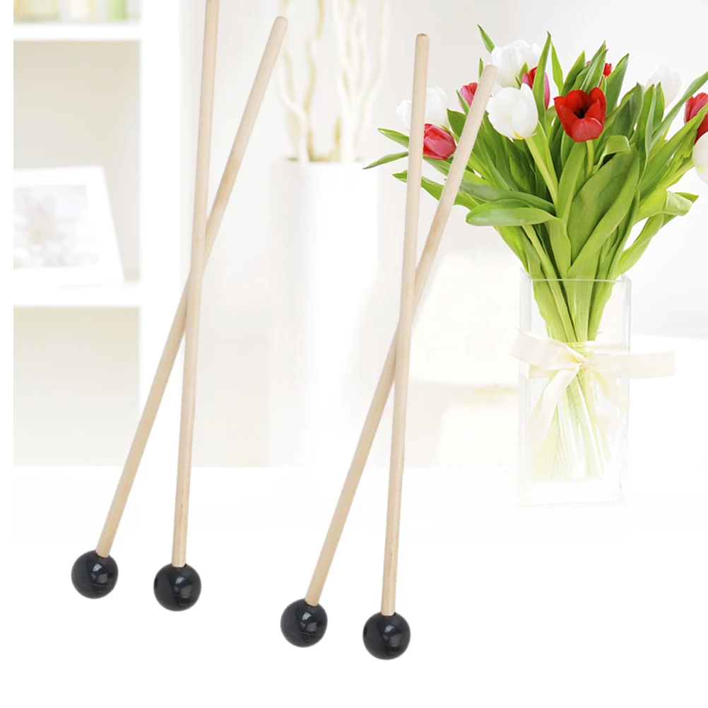 

4Pcs Marimba Drumsticks Rubber Mallets Eco-Friendly Natural Wood Sturdy Handles Durable Percussion Practice for All Ages