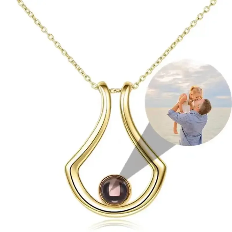 

Personalized Picture Projection Necklace for Women I Love You Necklace Custom Photo Necklace Birthday Anniversary Memorial Gifts