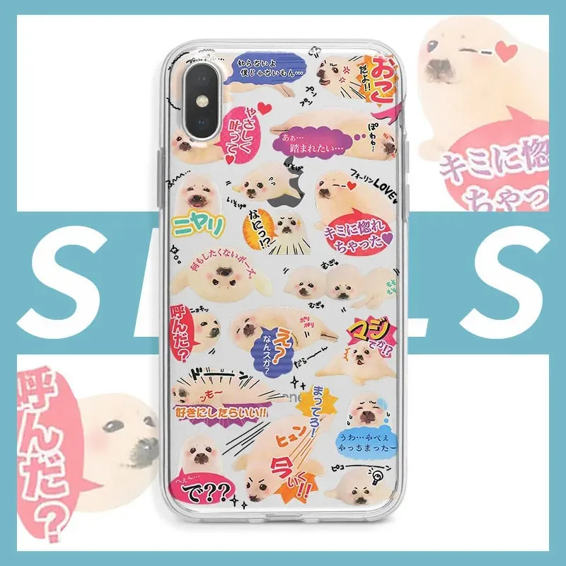 Clmj Cute little Japanese seal Phone Case For Samsung A16 A06 A55 A35 A25 A15 A05 A54 A34 A24 A14 A13 A53 A33 Clear Back Cover