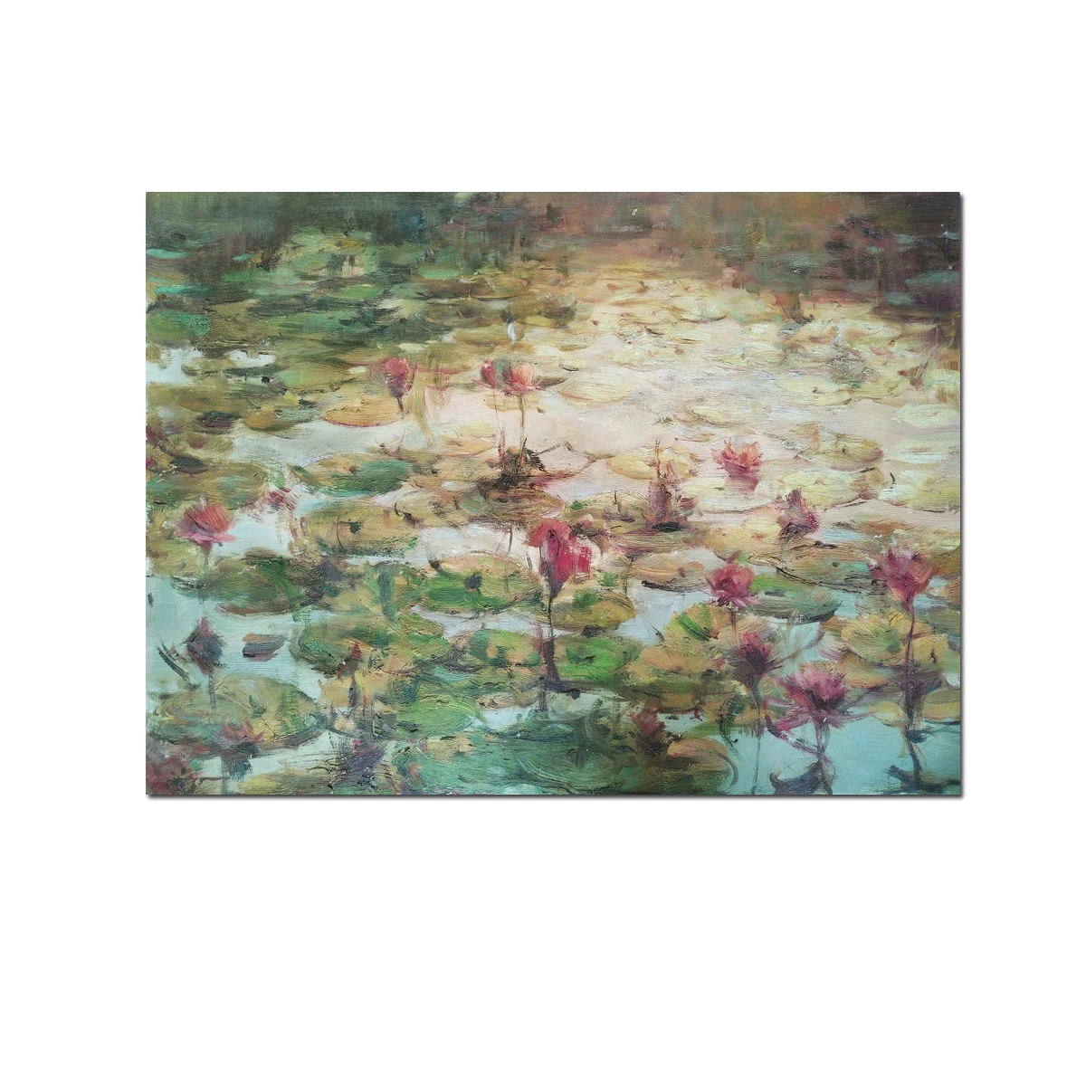 

High Quality Hand Painted Oil Painting IMPRESSIONISM Classical Water lily Landscape Reproduction on Canvas Wall Art Home Decor