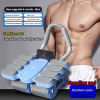 Four-Wheel Abdominal Workout Roller 6/8 Elbow Support Automatic Rebound Core Strengthening Trainer Effective with Kneeling Pad