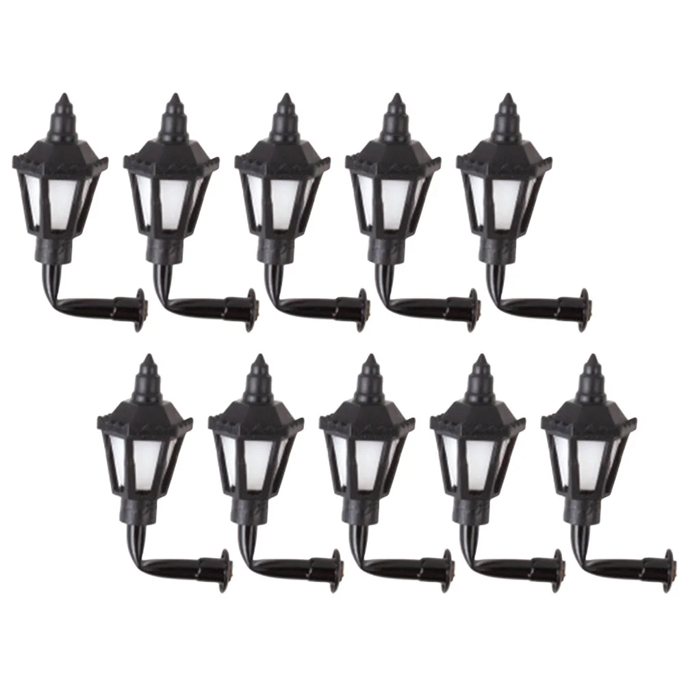 10 Pcs Ornament Lamp Micro Landscape Light Miniature LED Wall Stainless Steel Plus Abs Accessories Simulation