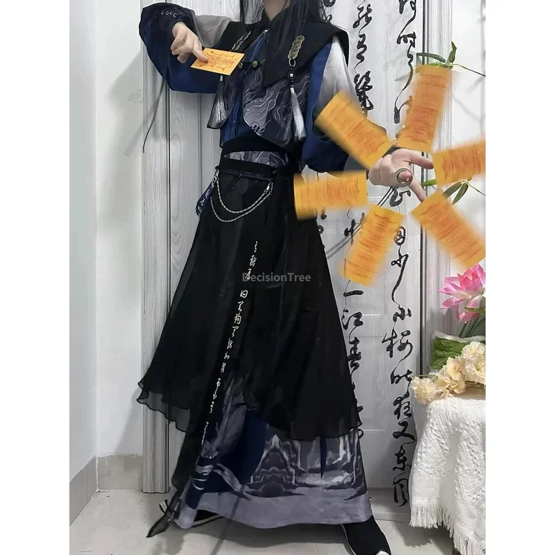 

Improved han element daily cosplay men hanfu dashing handsome knight-errant set 2025 chinese martial arts style ancient costume