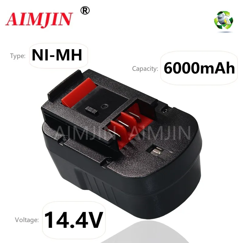 

Ni-Mh Rechargeable Battery 14.4V 6000mAh For Black&Decker Power Tool Battery Replacement