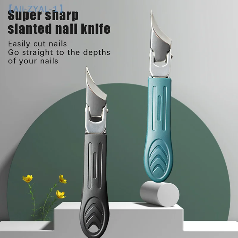【ZYAL-1】Slanted Pointed Nail Clippers Wide Jaw Opening Anti-Splash Slanted Nail Clipper Nail Scissors Nail Care Tools