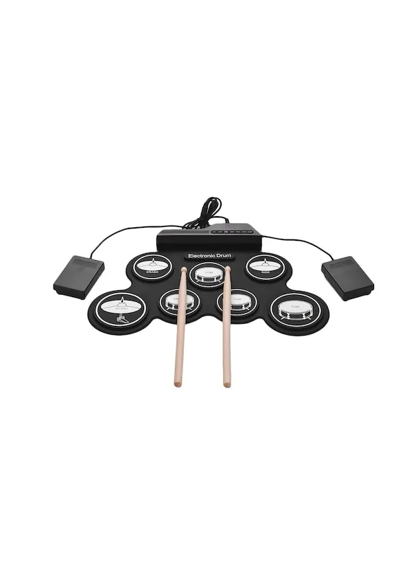Hand-roll USB Electronic Drum Set Portable Drum Kit Practice Drum Set Folding Silicone Hand-roll Electronic Drum Set Jazz