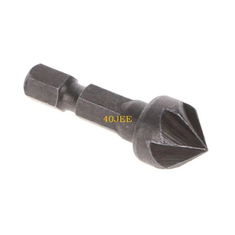 40JE CounterSink Drill Bit Set 6 Flueted CounterSink 1 / 4inch Hexagonal Handle Tool