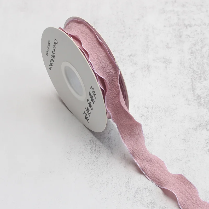 Nastro in poliestere stropicciato, fiocco per Bouquet, corda per rilegatura, confezione regalo, borsa floreale, filigrana, decorazioni natalizie, 2.5cm * 10 yarde