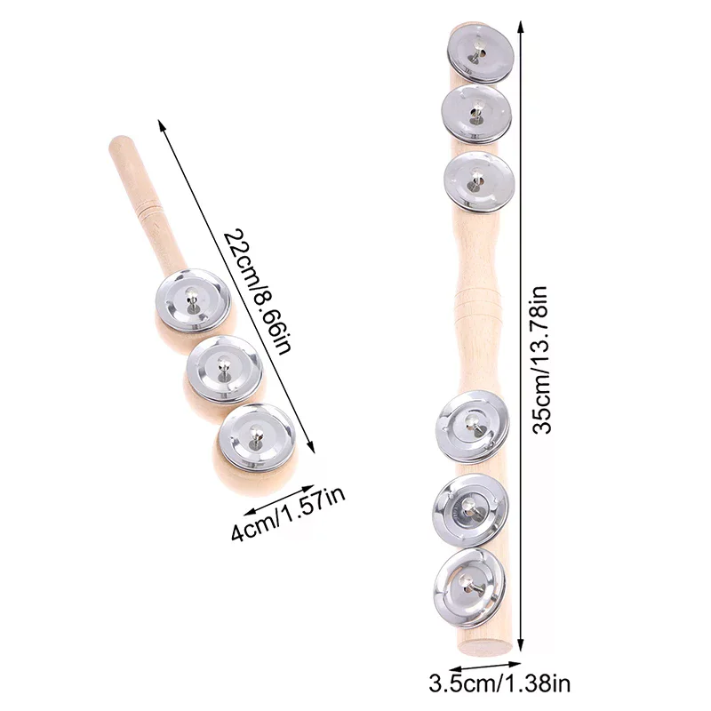 Orff mão de madeira 3/6 sino instrumento de percussão portátil para entusiasta da música bebê chocalho de madeira crianças brinquedos educativos