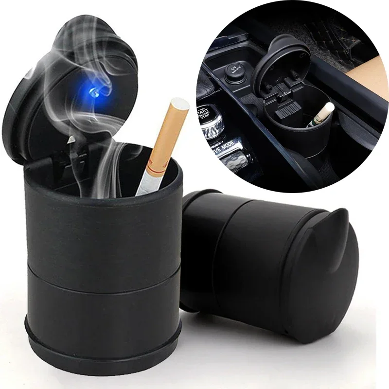 Universal Car Ashtray with Led Light Car Auto Ashtray Cigar Cigarette Ash Tray Container Smoke Ash Cylinde Smoke Ash Holder Cup