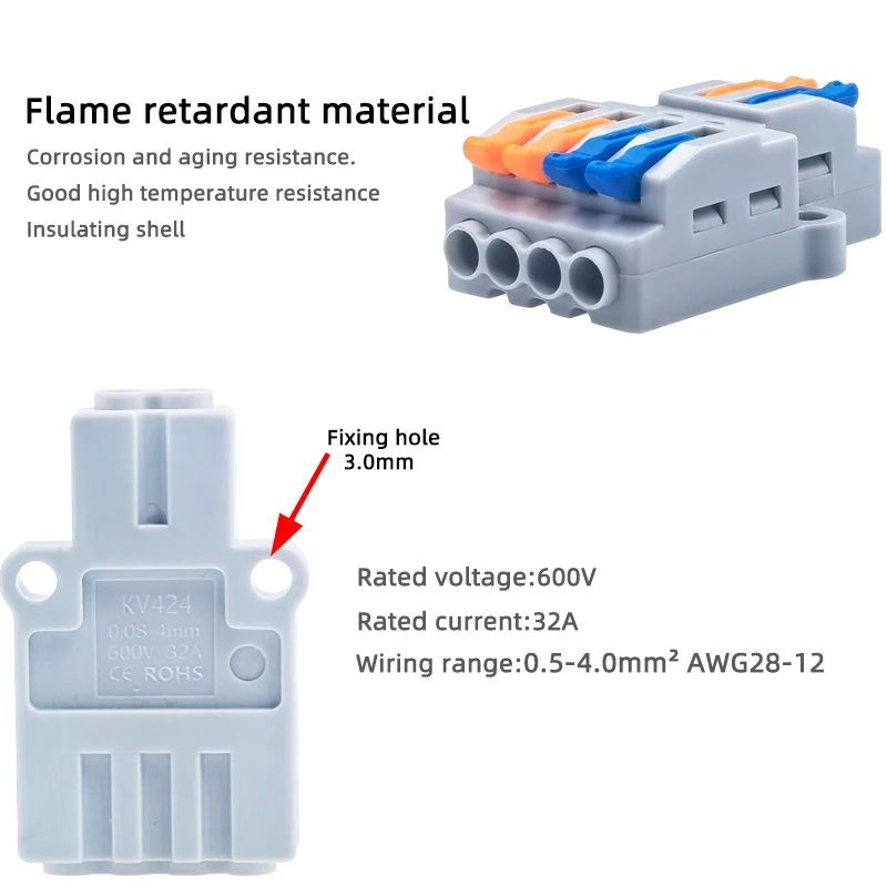 Quick wiring Cable Mini Connector, Universal compact distributor, 10/30/50pcs home wiring, one push home terminal block.