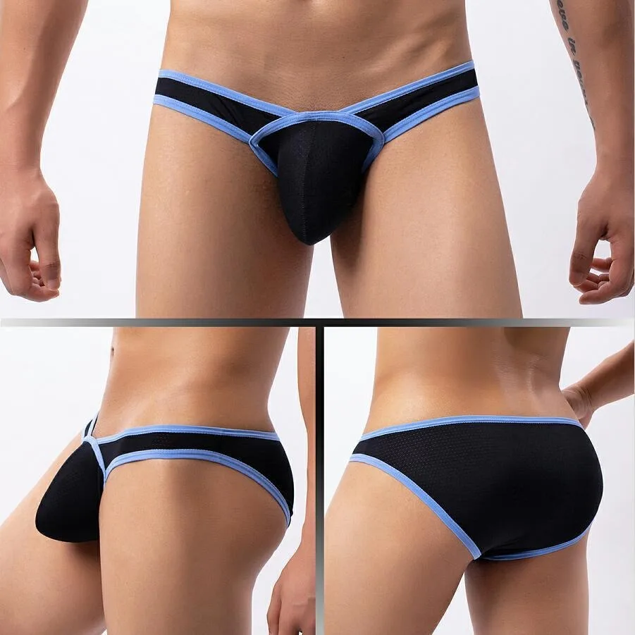 Intimo da uomo a vita bassa sexy in rete traspirante pantaloni a triangolo slip bikini