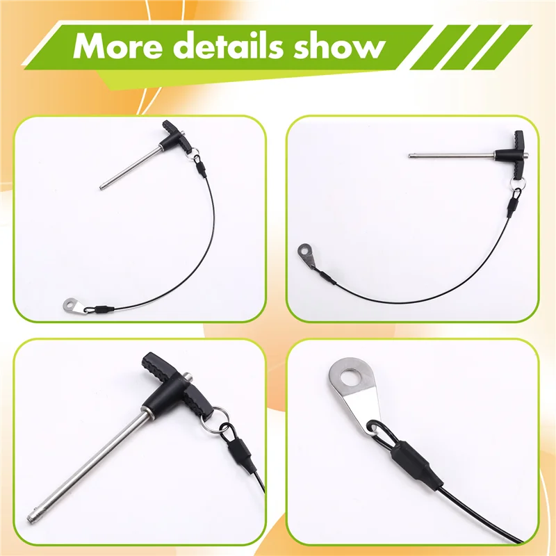 Classy-T Handle Quick Release Pin 0.2 Inch Diameter ,Stainless Steel Ball Locking Pin With Push Button Lanyard Cable