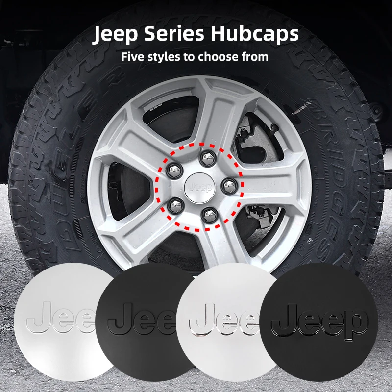 4Pcs 63MM Car Wheel Center Caps Hub Cover Accessories For Jeep Grand Cherokee Wrangler JK Gladiator Compass Renegade Patriot Lib