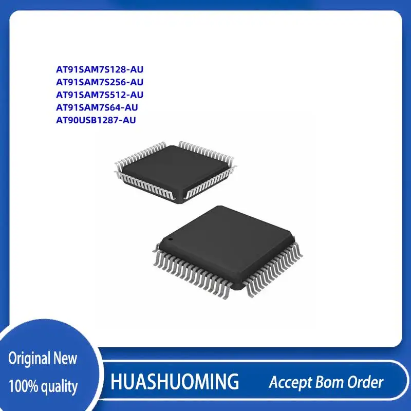 2Pcs/Lot AT91SAM7S128-AU AT91SAM7S256-AU AT91SAM7S512-AU AT91SAM7S64-AU AT90USB1287-AU QFP-64