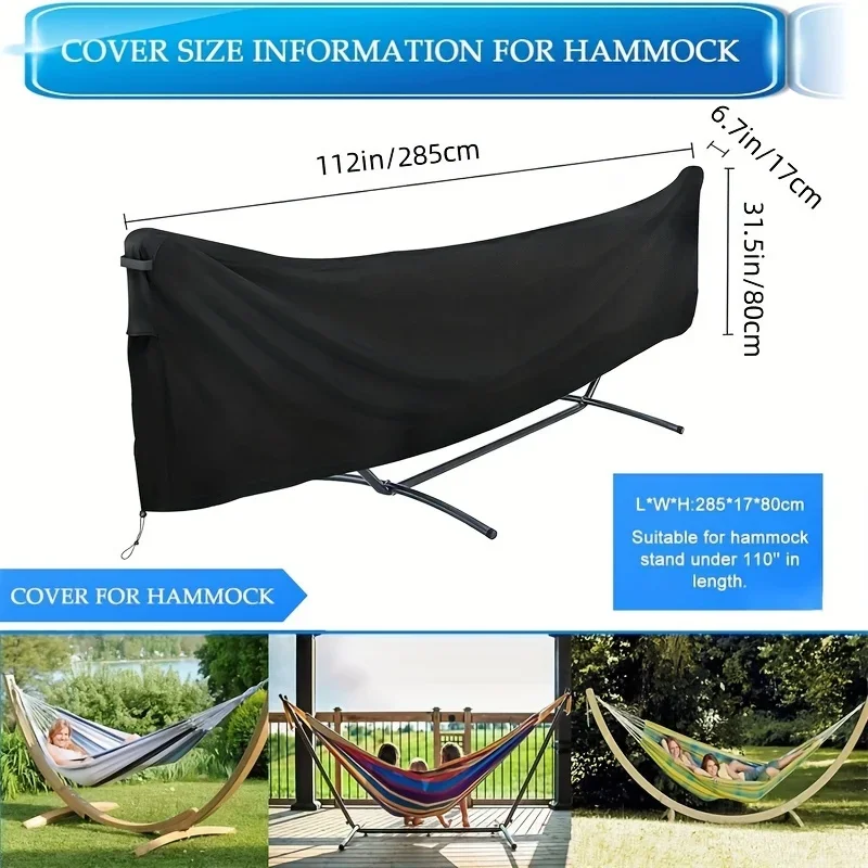 Waterproof hammock cover, 112” 420D heavy Oxford cover, with handle and vent, outdoor hammock and double hammock rain cover, sui