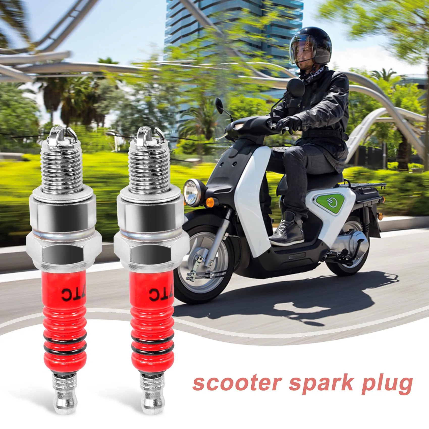 Pack of 2 Racing 3 Electrode Spark Plug A7tc for 50cc 110cc 125cc 150cc Atv Scooter Dirt Bike Go Kart