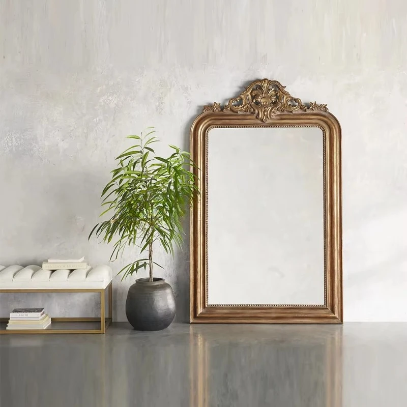 New Home Decor Full Length Dressing Floor, Standing Arched Bedroom Mirror Wooden Frame, Floor Mirror Full Length Size
