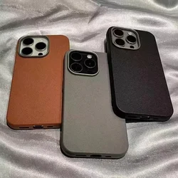 Luxury Matte Leather Phone Case For Samsung Galaxy A55 A14 A15 A16 A34 A35 A52 A53 A54 S25 S24 S23 S22 Ultra Plus S21 FE Cover