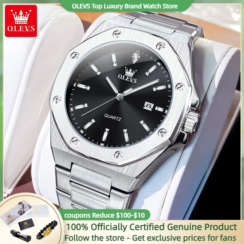 OLEVS 3613 Multi functional Men's Watch Classic Business Waterproof Stainless Steel Calendar Watch Simple Luxury Brand Men Watch