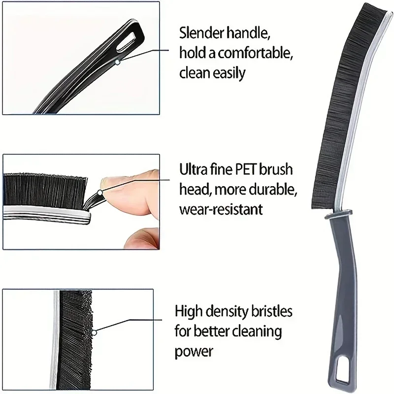 Bath Cleaning Brush Multifunctional Thin Brushes with Long Handle Ultra-Fine Ergonomic Quick-Drying for Cars Window Bathrooms