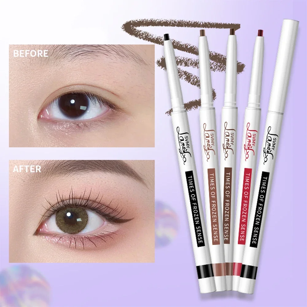 Lápiz de Gel delineador de ojos resistente al agua, lápiz de gusano de seda tumbado, rojo mate, marrón, duradero, de secado rápido, suave, no floreciente, herramientas de maquillaje de belleza para ojos