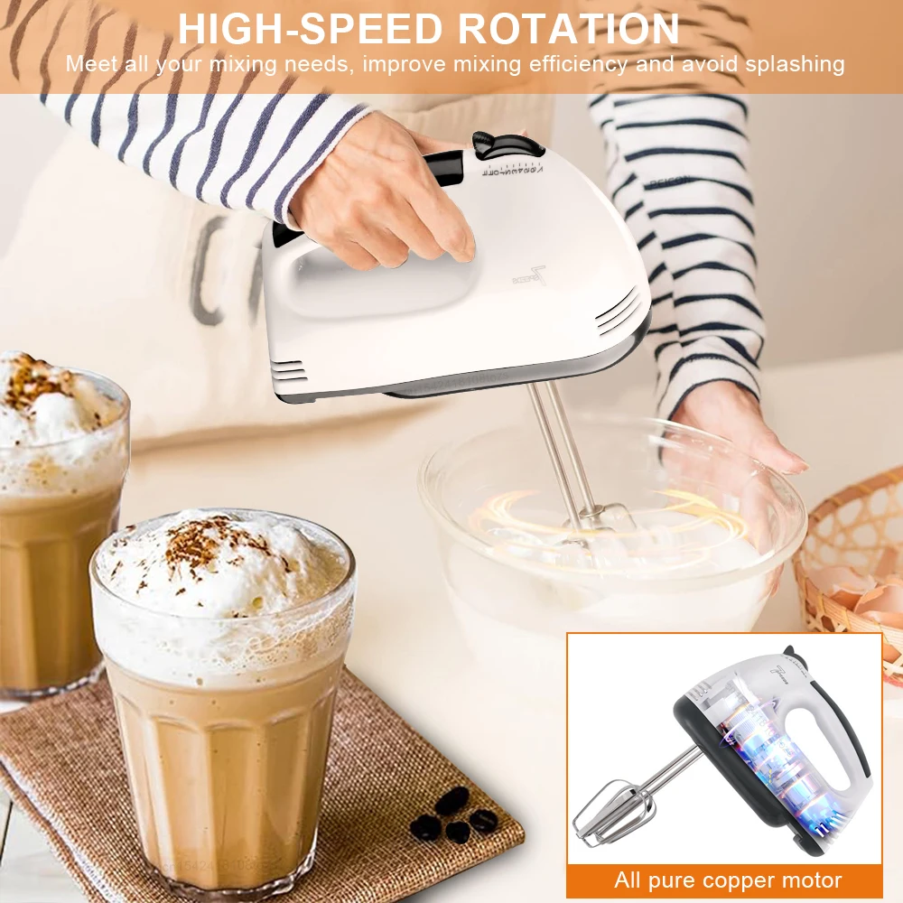 Professional Electric Handheld Blender Multifunctional 7 Speed Mixer Egg Beater Automatic Cream Blender Dough Cake Baking Pastry