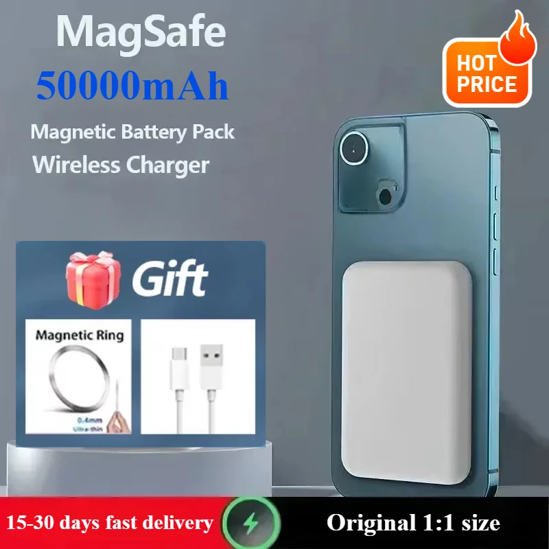 2025 New Portable Original 1:1 Macsafe Magnetic Power Bank Wireless Charger Spare Battery for IPhone 12 13 14 15 Pro Max