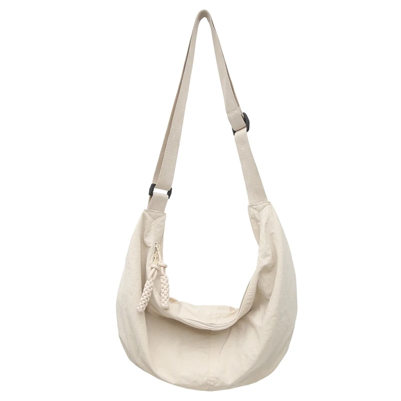 

Crescent Bag for Women Adjustable Strap Crossbody Bag Nylon with Zipper Handbag Sling Purse for Office Shopping Travel