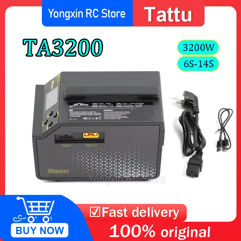 

Tattu TA3200 Dual-Channel Smart Intelligent Balanced Charger 60A/3200W for 6S-14S LiPo Tattu Smart Battery Drone Accessories