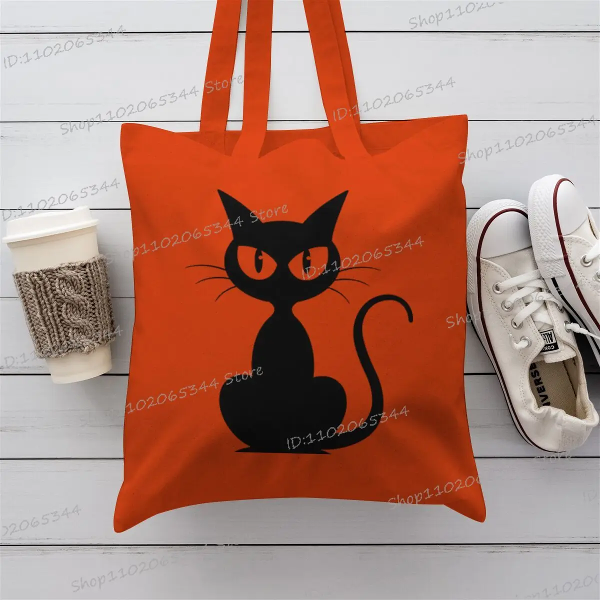 مضيئة نمط القط حمل حقيبة للنساء ايكو قابلة لإعادة الاستخدام حقائب كتف سعة كبيرة قماش عادية Harajuku التسوق المتسوق حقيبة يد