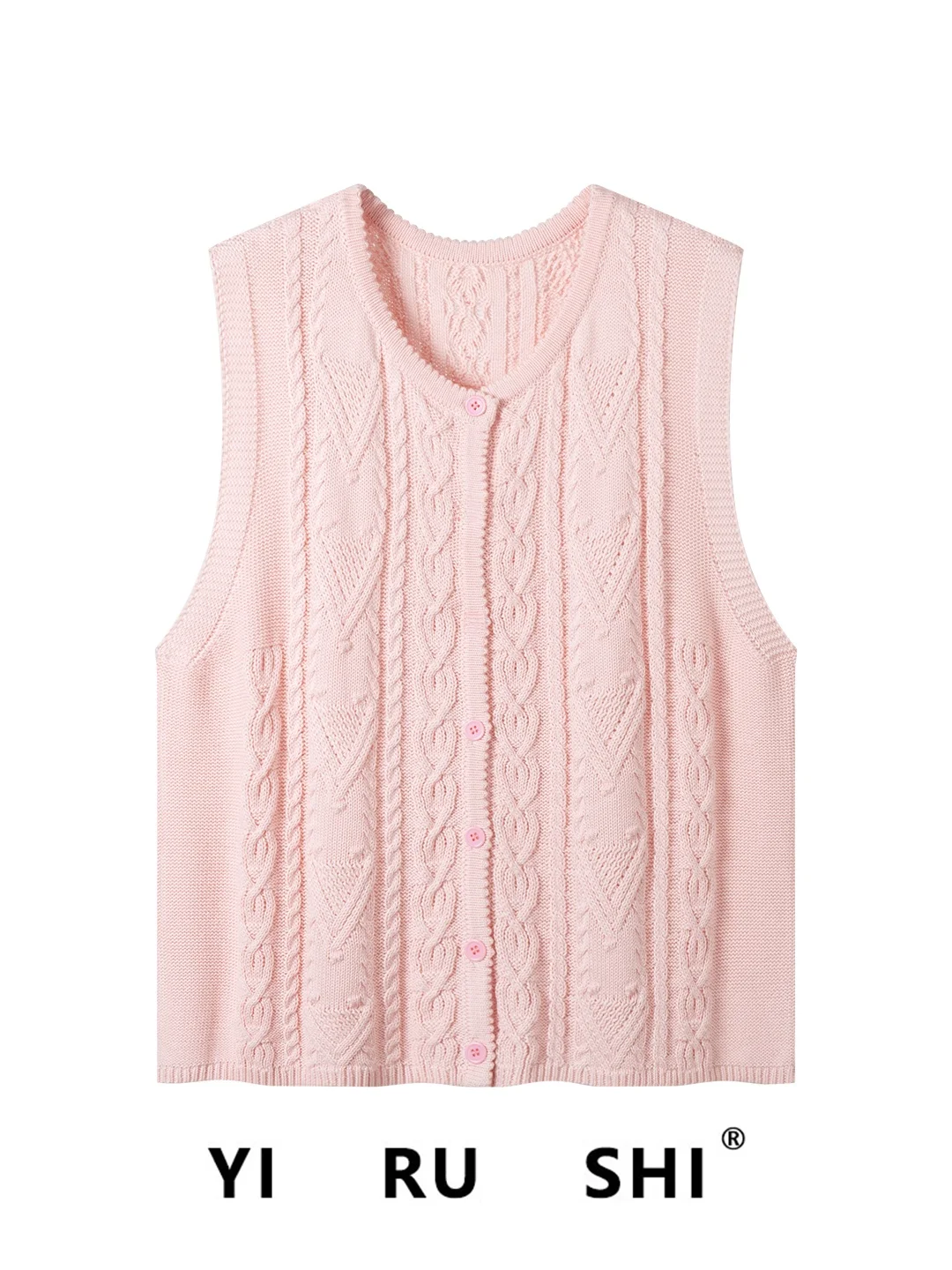 

Женский вязаный жилет из 100% хлопка, весенне-осенний, с круглым вырезом, полностью хлопковый свитер, открытый кардиган, верхняя одежда