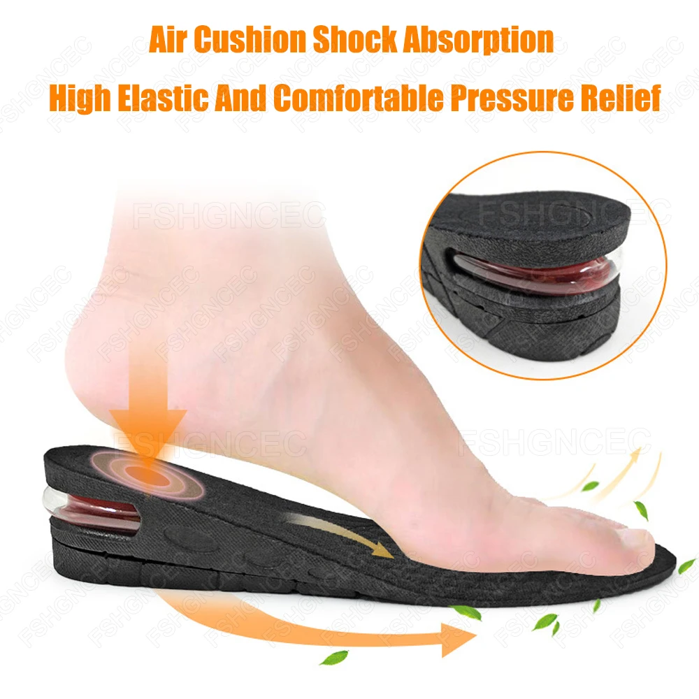Height Increase Insoles Air Taller Cushion Breathable Heel Lifting Inserts Shoe Lifts Shoe Pads Elevator Insoles for Woman Men