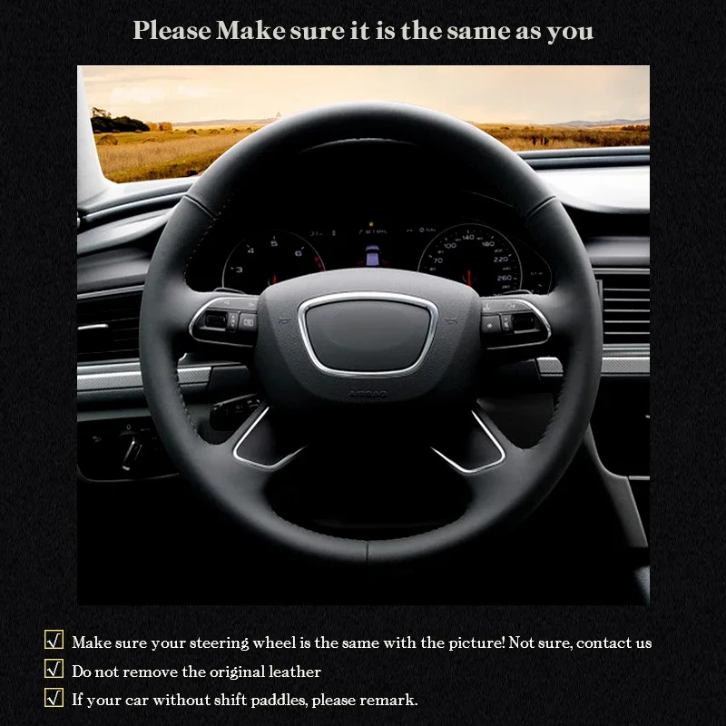 Custom Car Braid On The Steering Wheel Cover for Audi A3 8V Sportback A4 B8 Avant A6 C7 A8 D4 Q3 8U Q5 8R Q7 4L DIY Car-styling